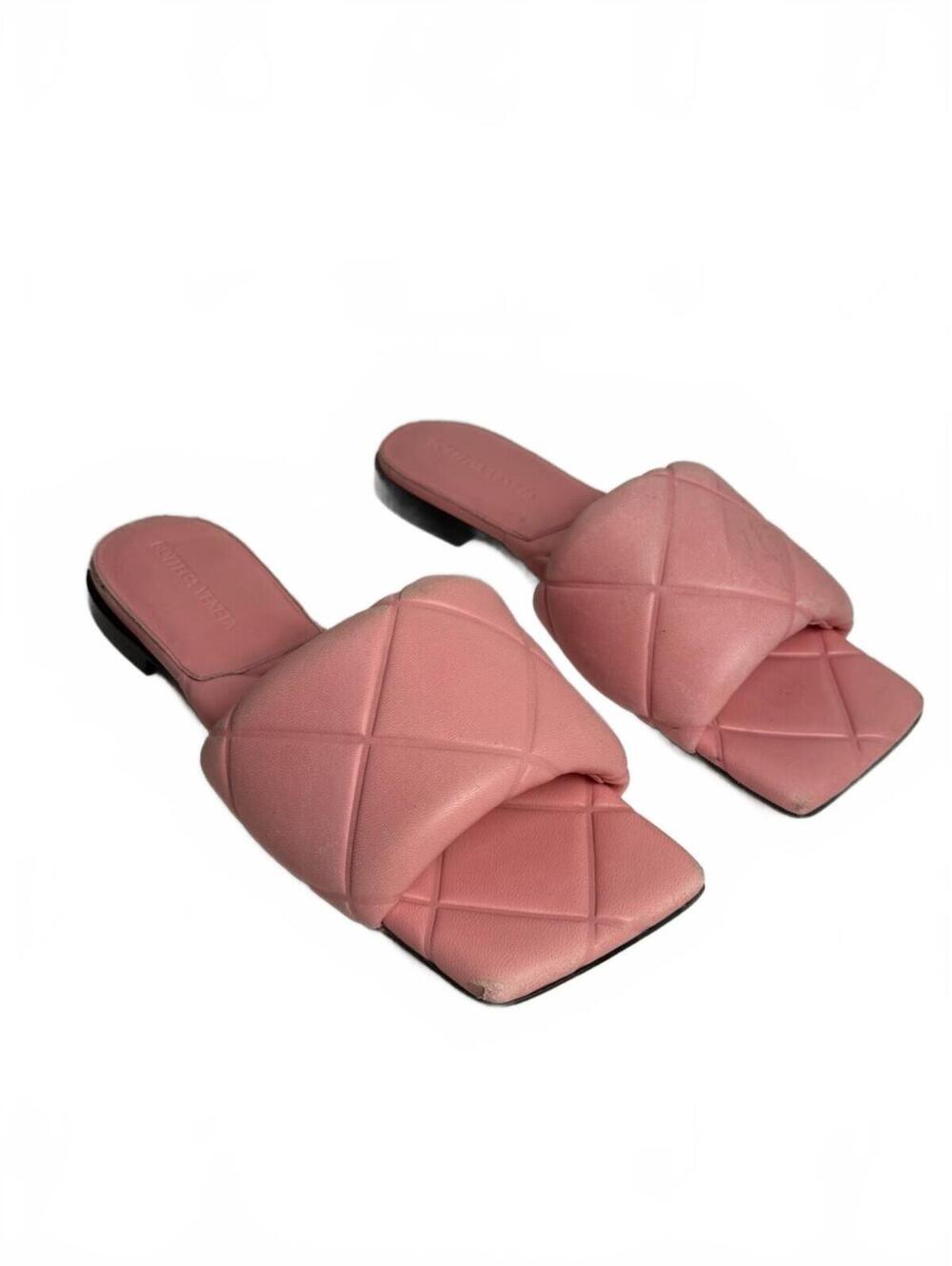 Bottega Veneta Padded Flat Sandals Pink SZ 36 Good